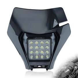 MCHMFG Dirt Bike Headlight,LED Enduro Pit Bike Light Kit Universal For Most Dirt Pit Bike Motorcycle EXC SX XCF MX Black