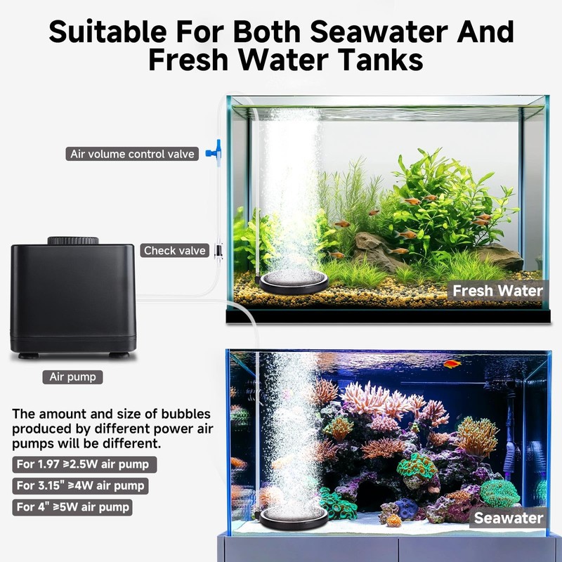 hygger Air Stone for Aquarium: Quiet High Dissolved Oxygen Diffuser