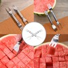 D-buy 4 Pcs 2-in-1 Stainless Steel Fruit Cutter Watermelon Cutter,
