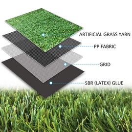 ALTRUISTIC Artificial Grass 4FTX7FT(28 Square Feet), Realistic Fake Grass Deluxe Turf Synthetic Thick Lawn Pet Turf, 1 3/8â Height, Outdoor Decor, Customized