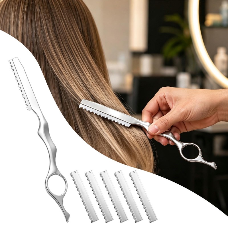 11 Pcs Hair Cutting Razors, Stainless Steel Feather Styling Razor
