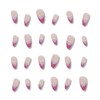 24PCS Medium Press on Nails Almond Fake Nails Red French
