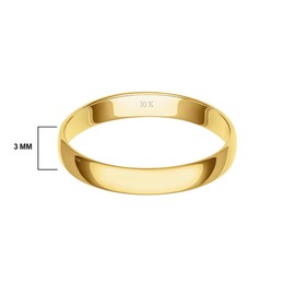 Men’s or Women's 10K or 14K Rose, White or Yellow Gold 3MM Classic Plain Simple Wedding Band by Brilliant Expressions, 8.5, Metal