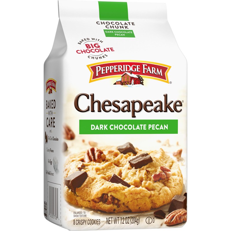 Pepperidge Farm Chesapeake Crispy Dark Chocolate Pecan Cookies, 7.2 OZ
