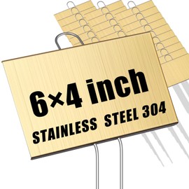Landhoow 30 Pcs Large Garden Plant Markers Metal Plant Labels Sign 4'' x 6'' with 11'' Stake Weatherproof Waterproof Garden Sign for Outdoor Seedlings Herbs Vegetable Greenhouse, Gold