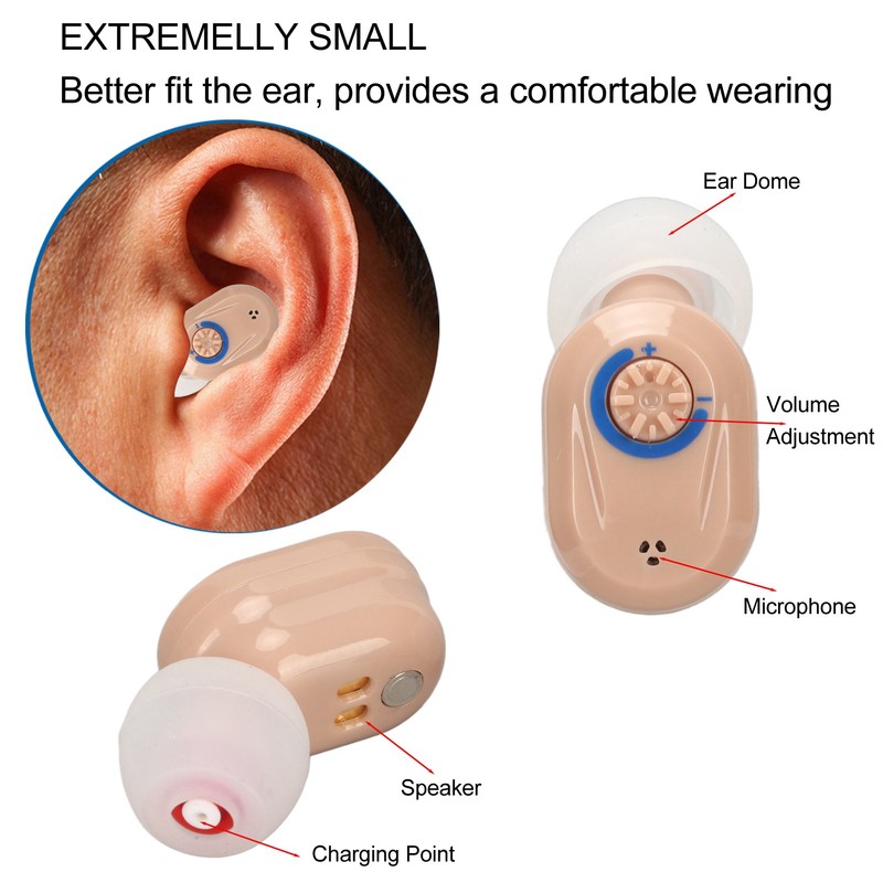 Earbuds Hearing Aids Rechargeable Noise Cancelling Lightweight Digital Hearing Amplifier