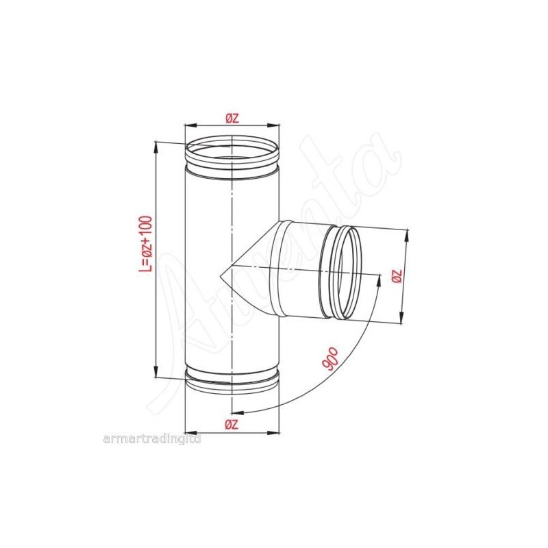 Metal Duct Pipe Tee Connector Connector for Air Vent Pipe
