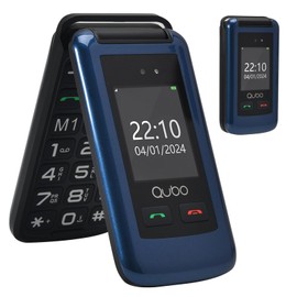 Qubo Flip Handy für Senioren GSM, Handy für Senioren, 2,4" Display, Lautstärke hoch, SOS-Funktion, Dual-SIM-Unterstützung, Schnellwahl, FM-Radio, Taschenlampe
