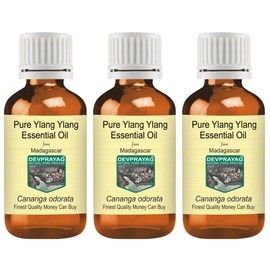 Devprayag Pure Ylang Ylang Essential Oil (Cananga odorata) Natural Therapeutic Grade Steam Distilled (Pack of Three) 100ml X 3 (10 oz)