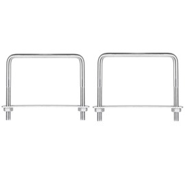 TA-VIGOR 2 sets M8 Square U-Bolts, 102mm Inner Width 100mm Length 304 Stainless Steel U-Bolts with Nut, Plate for Attaching Piping Conduit Cable Tube Brackets Boat Trailer