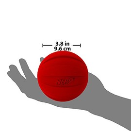 Nerf Dog Pelota de Goma para Perro con chirriador Interactivo, Ligero, Duradero y Resistente al Agua, diámetro de 4 Pulgadas para Razas Medias/Grandes, una Sola Unidad, Rojo