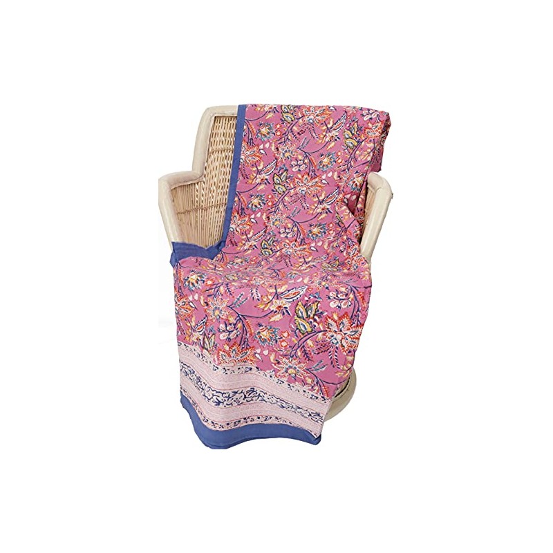 GURU SHOP Block Print Bedspread, Bed & Sofa Throw, Handmade