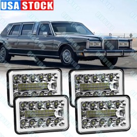 Unbranded 4PCS 4x6" LED Headlights Hi/Lo DRL Turn Signal for Lincoln Town Car Continental