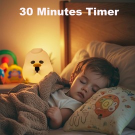 EcoCubbies Duck Lamp, 30-Minute Timer Duck Night Light, 3 Adjustable Brightness Squishy Night Llight, Rechargeable Cute Night Llight, Silicone Squishy Lamp Soft Llight Animal Lamp, Cute Funny Lamp