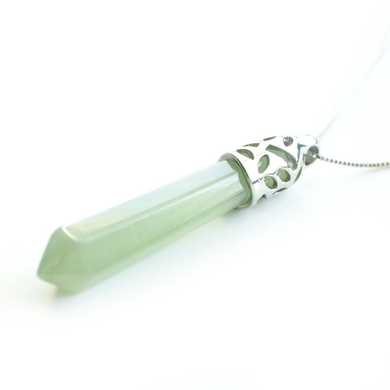 Bella Jade Power Stone Pendant Necklace, Natural Stone Point Crystal,