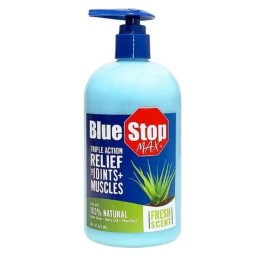 Blue Stop Max Gel - Alivio muscular/articular, aceite de mentol y emú, bomba de 16 oz