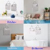 BieFuSin 2Pcs White Plaid Fabric Wall Hanging Storage with Hook,