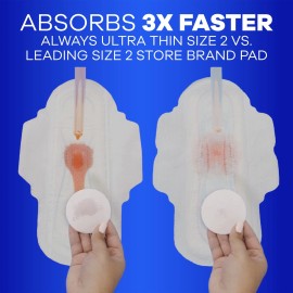Unbranded Always Ultra Thin Pads with Wings, Size 1, Regular Absorbency, 22 CT