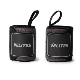 Velites Flexible Nylon Wrist Wraps - Protect Your Wrists - Heavy Duty - Functional Training Strength Training Weight Lifting Gym Black