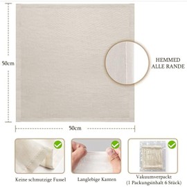 Cheesecloth Cheesecloth Straining Cloth 50 x 50 cm Reusable Straining Cloth Fine Woven Pure Cotton Muslin Cloth with Clean Folded Hem, Cheesecloth Washable and Reusable Pack of 6