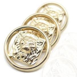 Lion Gold Metal Shank Buttons - 12 Pcs - 4 Size Options - Luxury Lion Crown Kingdom Metal Shank Buttons for Men Women Blazer Coat Uniform Shirt Suit and Jacket Sewing Craft DIY LN4930