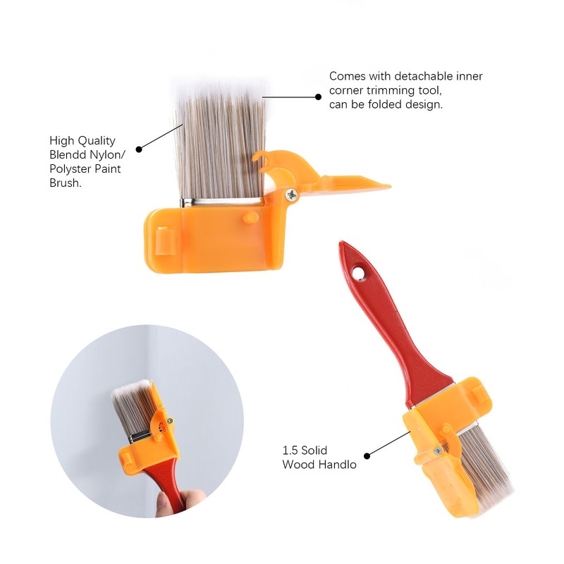 5pcs Edge Painting Brush Durable Compact Light Trim Paintbrush for