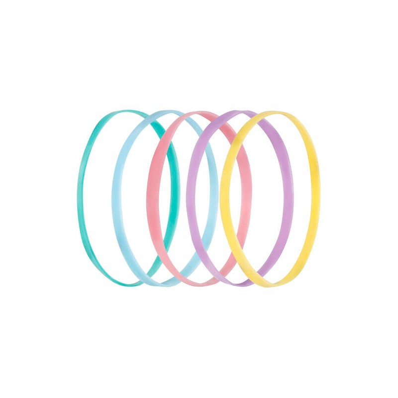 Lady Jayne Pastel Snagless Elastomer Elastics 50 Pack