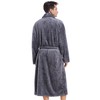 Inner Wish Mens Plush Fleece Robe, Cozy Warm Bathrobe Fuzzy