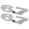 6.7 Liter Chrome Red Emblems - Pair