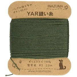 INAZUMA YAR5-13 YAR Sewing Thread #5 Thread 66.6 ft (20 m) Roll #13 Olive