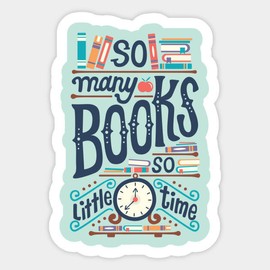 TinyThread So Many Books So Little Time Quote Phrase Vinyl Wall Decal Room Decor Sticker