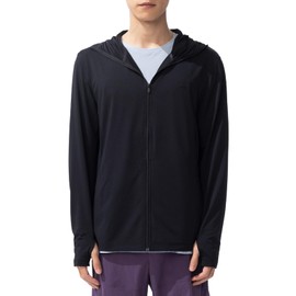 BENEUNDER Men's UPF 50+ Sun Protection Lightweight Hoodie Jacket Long Sleeve Active Sun Shirts for Outdoor Hiking Workout Black