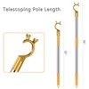 Retractable Long Pole with Hook Telescoping Closet Pole 33"-56" Adjustable