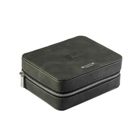 TANGZU Leather Earphone Case, Water-Resistant Portable Earbuds Storage Case for Earphones, Audio Accessories, Eartips and Cables, Grey
