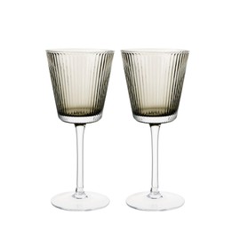 Rosendahl Grand Cru Nouveau Stemmed Wine Glasses Set (Set of 2), 6.1 Fl. Oz. - Elegant Lead-Free Crystal, Dishwasher Safe, Modern & Classic Design for Red & White Wine (Smoke)