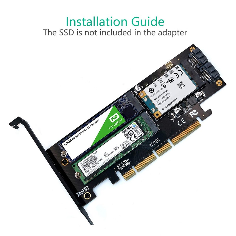 Dual M.2 SSD NVME (m Key) or SATA (b Key)