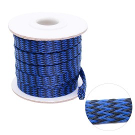 Olirexd Black-Blue PET Expandable Sleeving Cord Protector Wire Loom Tubing Cable Slee...
