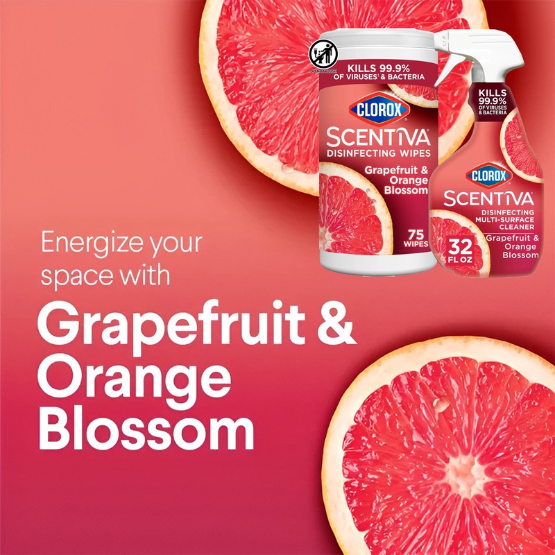 Clorox Scentiva Disinfecting Multi-Surface Cleaner Spray 32 Ounce & Disinfecting