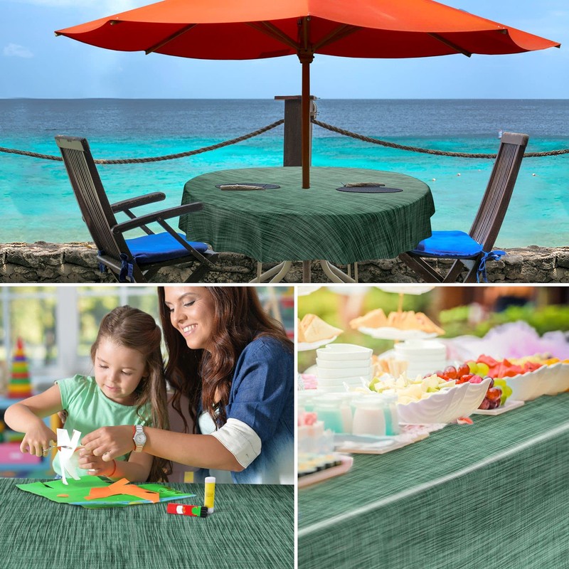 Washable Garden Tablecloth, Oilcloth, 160 x 140 cm, Cut Edge,