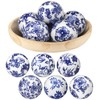 6 Pcs Blue and White Ceramic Ball Decor, Pattern 6