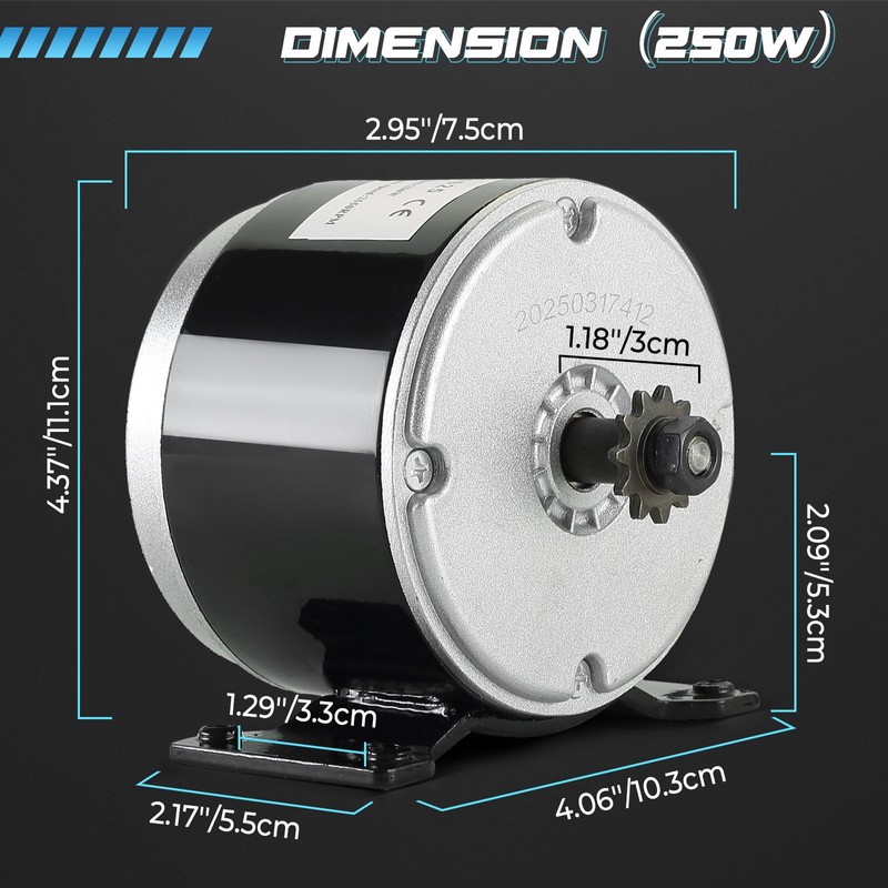 NATGAI 24V 250W Brushed Permanent Magnet Electric Motor Generator |