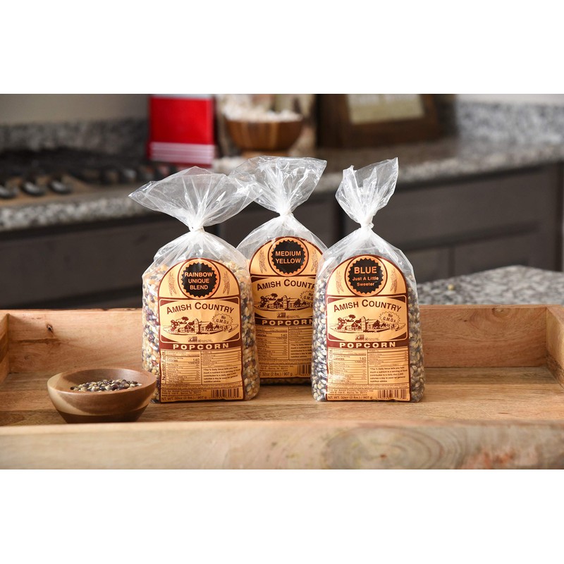 Amish Country Popcorn | 3-2 Lb bags - Rainbow, Medium