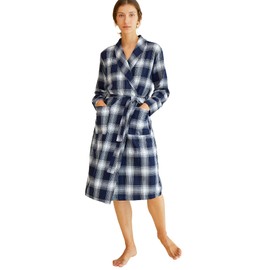 Latuza Women's Cotton Flannel Robe XL Navy