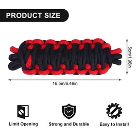 Door Limiting Straps, 2PCS Heavy Duty Adjustable Door Check Strap Compatible with 1987-2024 Jeep Wrangler Door Straps JK JL TJ YJ CJ JKU Load (Red)