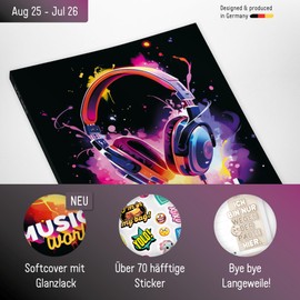 Häfft® Planner 2025/2026 A5 "Music On" School Calendar, School Planner, Homework Book, School Planner - Sustainable & Climate Friendly