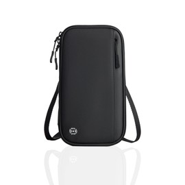 MITEGELO Cartera de Viaje para Pasaporte, Estuche para Pasaporte Familiar con Bloqueo RFID, Tejido Oxford Impermeable y Espacio Extra para Su Uso, Soporte para Llevar Colgado y en la Mano(negro)