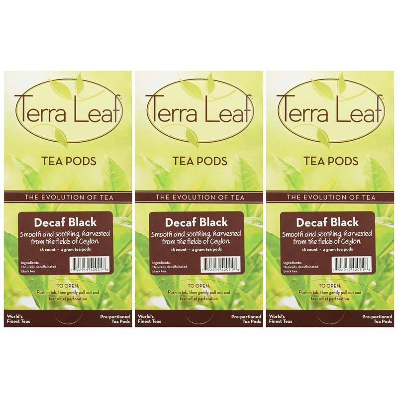 Terra Leaf Decaf Black Tea Pods, 54 Count