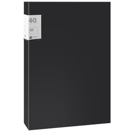 40 Pocket A3 Art Folder, A3 Display Book Folder, Arts Presentation Portfolio Folders with Clear Plastic Sleeves for Art Portfolio Folde for Artwork Po-Ster Protector (Black)