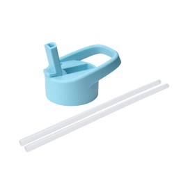 HYDRO CELL Sports Cap w/Straw for Wide Mouth Water Bottles - BPA Free Flip Spout Replacement Lid - 64 oz, 40 oz, 32 oz, 24 oz, 18 oz, 14 oz. Sports Top Accessories (Sky Sports Cap, 64oz)