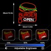 BNEMCEZH Burger Open Neon Sign Dimmable Delicious Hamburger LED Light